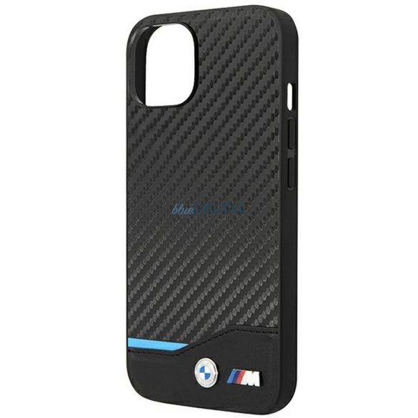 Eredeti tok BMW BMHCP14S22NBCK iPhone 14 készülékhez logózott carbon tok fekete