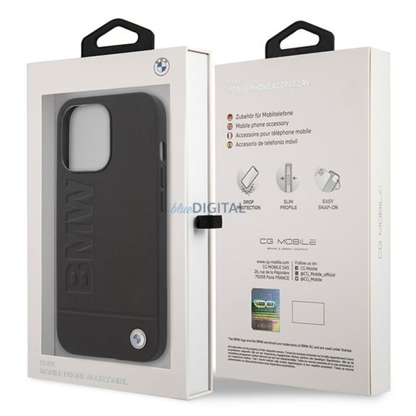 Eredeti tok BMW BMHMP14LSLLBK iPhone 14 Pro készülékhez (fém logó + MAGSAFE / fekete)