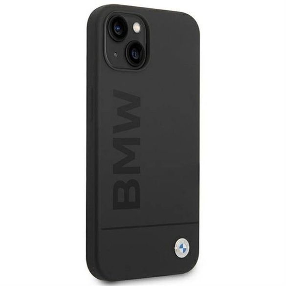 Eredeti tok BMW BMHMP14MSLBLBK iPhone 14 Plus készülékhez (fém logó + MAGSAFE / fekete)