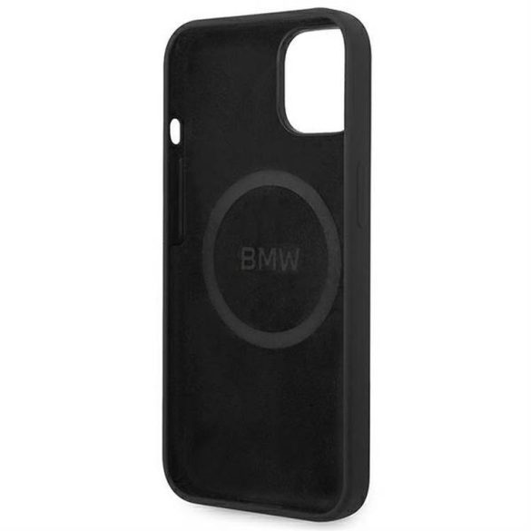 Eredeti tok BMW BMHMP14MSLBLBK iPhone 14 Plus készülékhez (fém logó + MAGSAFE / fekete)
