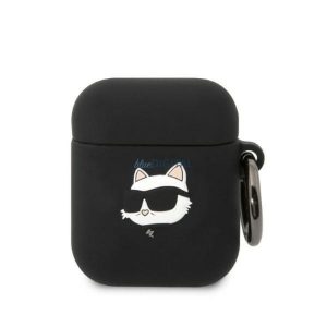 Eredeti tok KARL LAGERFELD KLA2RUNCHK Apple Airpods 1 / 2 (3D Sil NFT Choupette / fekete)