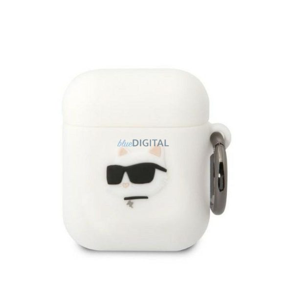 Eredeti tok KARL LAGERFELD KLA2RUNCHH Apple Airpods 1 / 2 (3D Sil NFT Choupette / fehér)