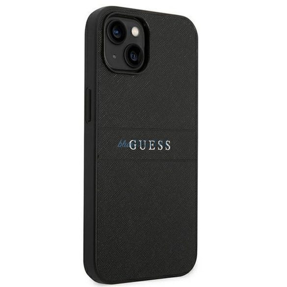 Eredeti tok GUESS GUHCP14MPSASBBK iPhone 14 PLUS (Saffiano fém logóval / fekete)