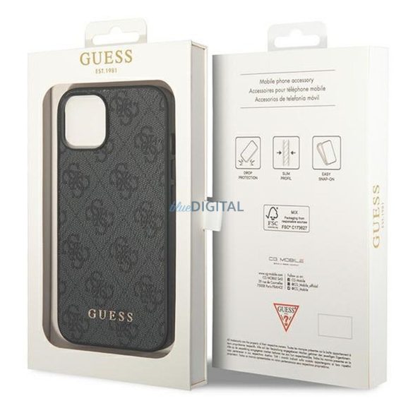 Eredeti tok GUESS GUHCP14SG4GFGR iPhone 14 készülékhez (4G ARANY Logo / szürke)