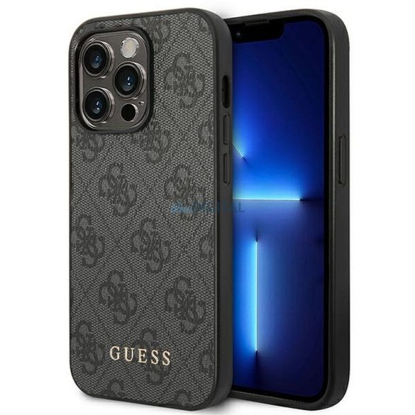 Eredeti tok GUESS GUHCP14LG4GFGR iPhone 14 PRO készülékhez (4G ARANY Logo / szürke)