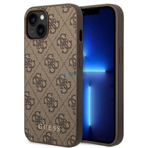 Eredeti tok GUESS GUHCP14SG4GFBR iPhone 14 készülékhez (4G ARANY Logo / barna)