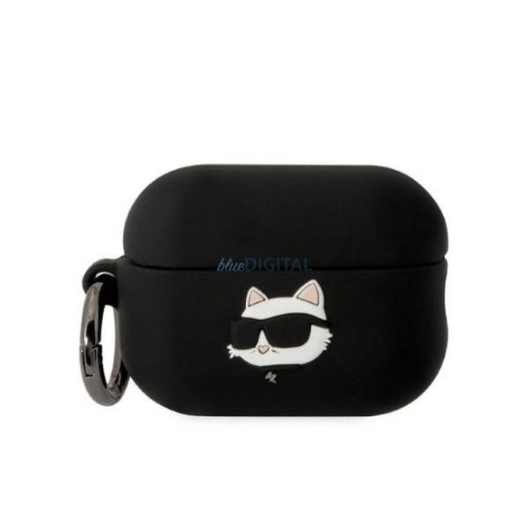 Eredeti tok KARL LAGERFELD KLAP2RUNCHK Apple Airpods Pro 2 (3D Sil NFT Choupette / fekete)