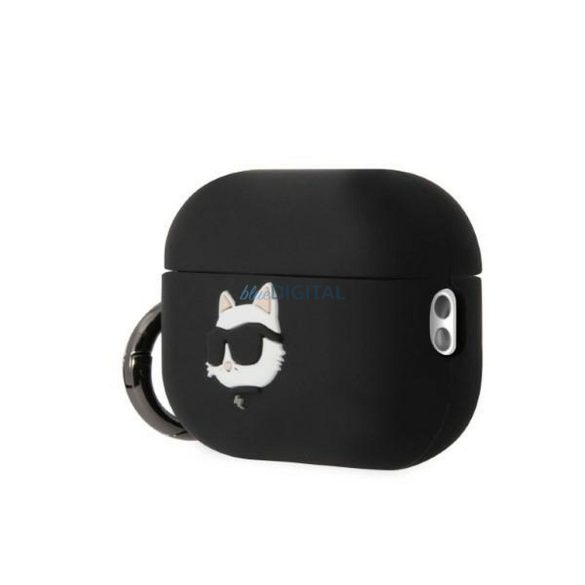 Eredeti tok KARL LAGERFELD KLAP2RUNCHK Apple Airpods Pro 2 (3D Sil NFT Choupette / fekete)