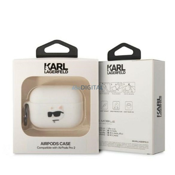Eredeti tok KARL LAGERFELD KLAP2RUNCHH Apple Airpods Pro 2 (3D Sil NFT Choupette / fehér)