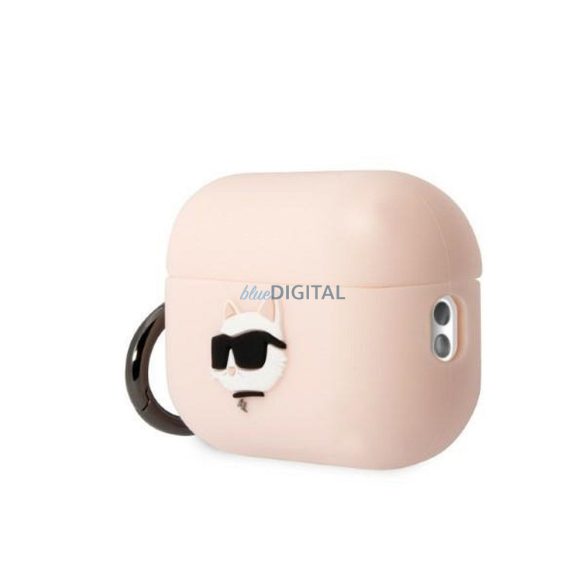 Eredeti tok KARL LAGERFELD KLAP2RUNCHP Apple Airpods Pro 2 (3D Sil NFT Choupette / rózsaszín)