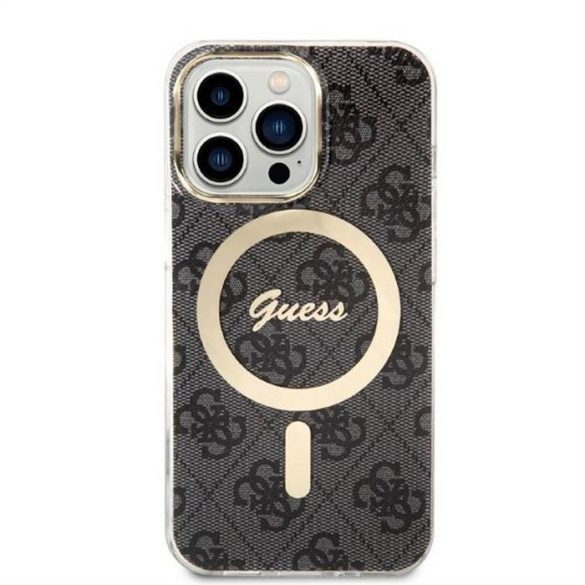 Eredeti készlet GUESS GUBPP13LH4EACSK Iphone 13 Pro (Bundle csomag Magsafe: tok + töltő 4G / arany - fekete)