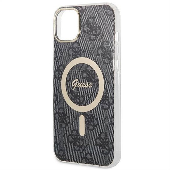 Eredeti készlet GUESS GUBPP14MH4EACSK iPhone 14 Plus (csomagcsomag Magsafe: tok + töltő 4G / arany - fekete)