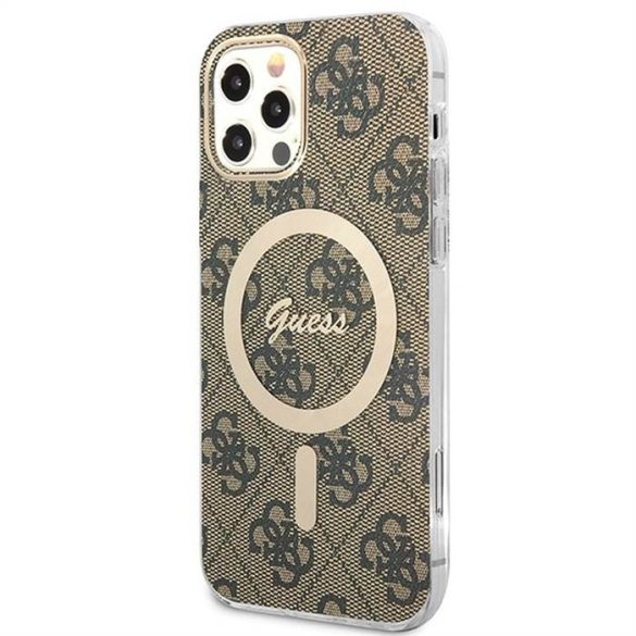 Eredeti szett GUESS GUBPP12MH4EACSW iPhone 11 (Magsafe csomag: tok + töltő 4G / Arany - Barna)