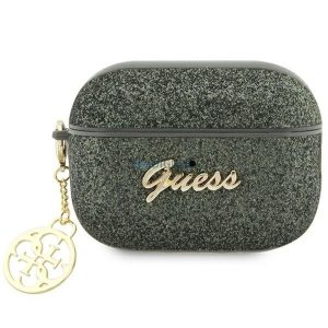 Guess GUAP2GLGSHA Glitter Flake 4G Charm tok AirPods Pro 2 - zöld terepmintás