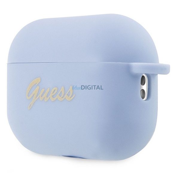 Guess GUAP2LSCHSB Silicone Charm Heart Collection tok AirPods Pro 2 - kék