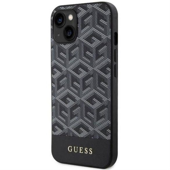 Eredeti előlap tok GUESS GUHMP14SHGCFSEK iPhone 14 készülékhez (MAG GCUBE / fekete)