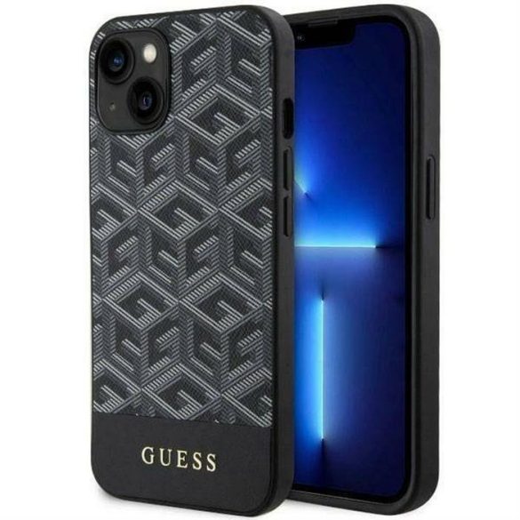 Eredeti előlap tok GUESS GUHMP14MHGCFSEK iPhone 14 Plus készülékhez (MAG GCUBE / fekete)