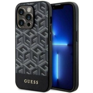 Eredeti előlap tok GUESS GUHMP14XHGCFSEK iPhone 14 PRO MAX készülékhez (MAG GCUBE / fekete)