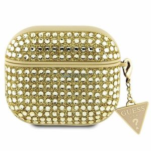 Guess GUA3HDGTPD Rhinestone Triangle Charm tok AirPods 3 - arany színű