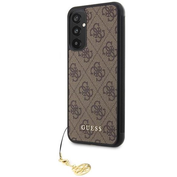 Eredeti előlap tok GUESS GUHCSA34GF4GBR a Samsung A34 készülékhez (4G Charms Collection / barna)