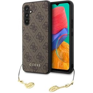 Eredeti előlap tok GUESS GUHCSA54GF4GBR a Samsung A54 készülékhez (4G Charms Collection / barna)