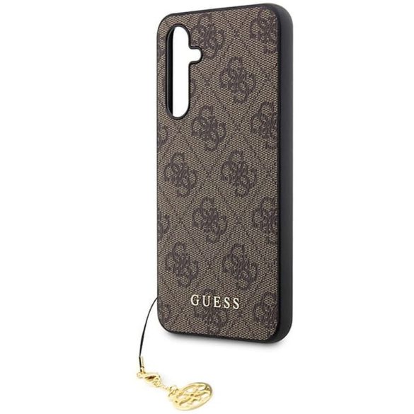 Eredeti előlap tok GUESS GUHCSA54GF4GBR a Samsung A54 készülékhez (4G Charms Collection / barna)