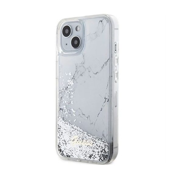 Guess GUHCP14SLCSGSGH Liquid Glitter Marble tok iPhone 13 / 14 / 15 - fehér