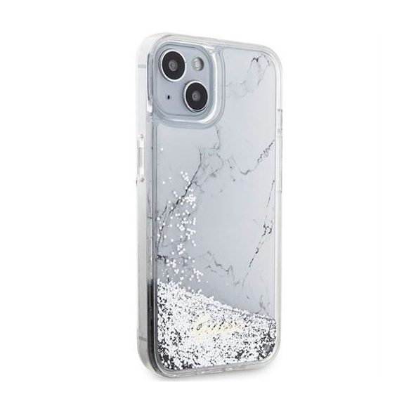 Guess GUHCP14SLCSGSGH Liquid Glitter Marble tok iPhone 13 / 14 / 15 - fehér