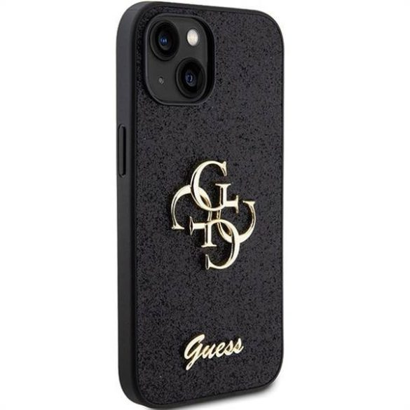 Eredeti előlap GUESS GUHCP15SHG4SGK iPhone 15 (Fix Glitter Big 4G / fekete) tok