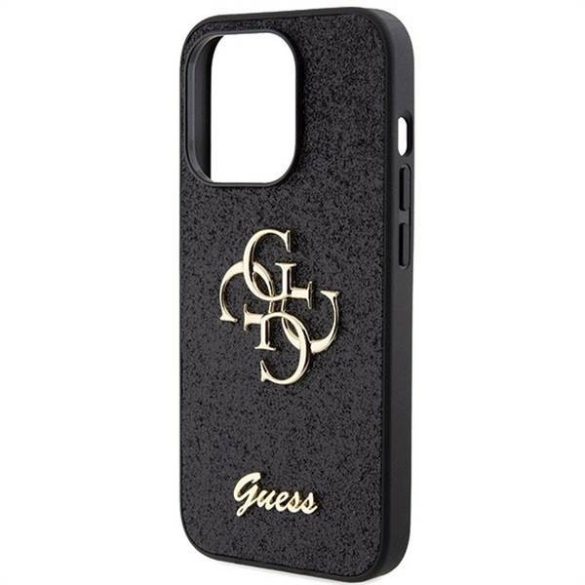 Eredeti előlap GUESS GUHCP15LHG4SGK iPhone 15 PRO (Fix Glitter Big 4G / fekete) tok