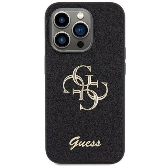 Eredeti előlap GUESS GUHCP15LHG4SGK iPhone 15 PRO (Fix Glitter Big 4G / fekete) tok