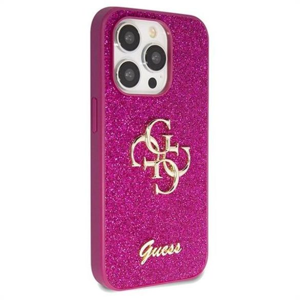 Eredeti előlap GUESS GUHCP15LHG4SGU iPhone 15 Pro (Fixed Glitter Big 4G / lila) tok