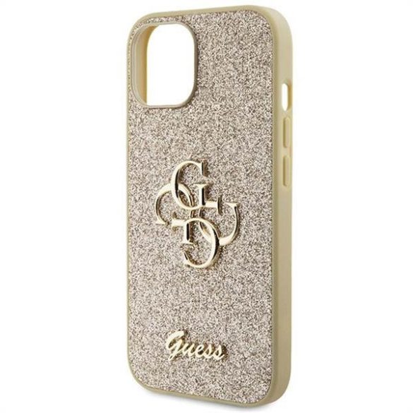 Eredeti előlap GUESS GUHCP15SHG4SGD iPhone 15 (Fix Glitter Big 4G / arany) tok