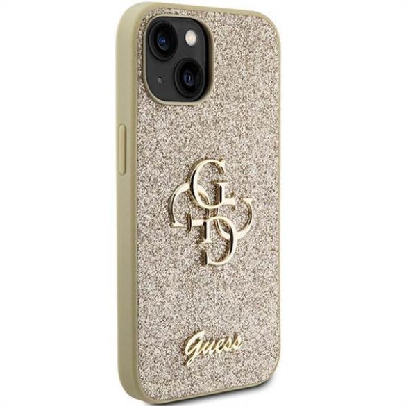 Eredeti előlap GUESS GUHCP15SHG4SGD iPhone 15 (Fix Glitter Big 4G / arany) tok