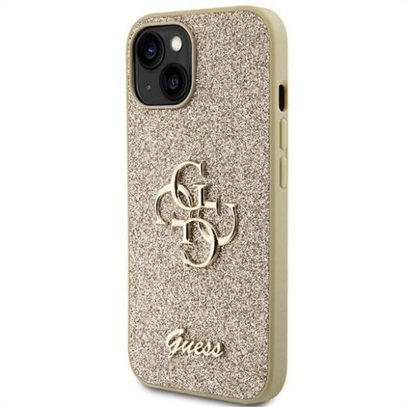 Eredeti előlap GUESS GUHCP15SHG4SGD iPhone 15 (Fix Glitter Big 4G / arany) tok