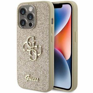 Eredeti előlap GUESS GUHCP15LHG4SGD iPhone 15 PRO (Fix Glitter Big 4G / arany) tok