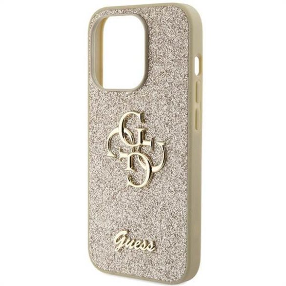 Eredeti előlap GUESS GUHCP15LHG4SGD iPhone 15 PRO (Fix Glitter Big 4G / arany) tok