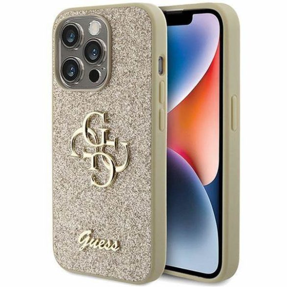 Eredeti előlap GUESS GUHCP15XHG4SGD iPhone 15 PRO MAX (Fix Glitter Big 4G / arany) tok