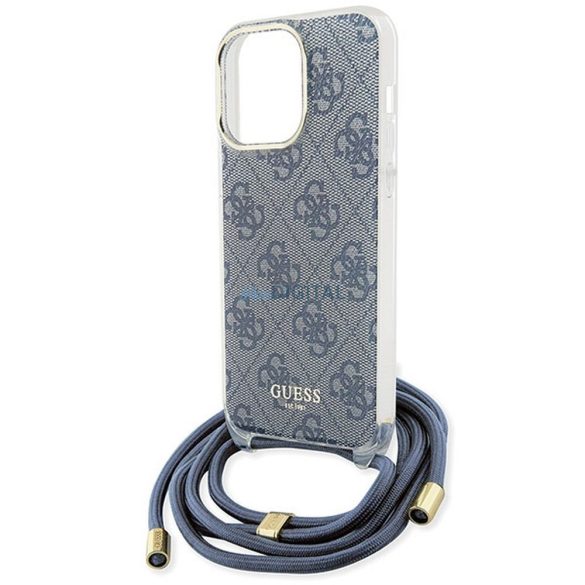 Eredeti előlap GUESS GUHCP15XHC4SEB iPhone 15 Pro Max (Crossbody Cord 4G Print / kék) tok