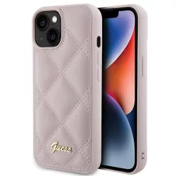   Guess GUHCP15SPSQSQSP Quilted Metal Logo tok iPhone 13 / 14 / 15 - rózsaszín