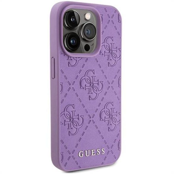 Eredeti előlap GUESS GUHCP15LP4EPMU iPhone 15 PRO (steppelt 4G Classic / világos lila) tok