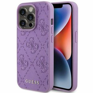 Eredeti előlap GUESS GUHCP15XP4EPMU iPhone 15 PRO MAX (steppelt 4G Classic / világos lila) tok