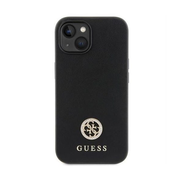 Guess GUHCP15SPS4DGPK Strass Metal Logo tok iPhone 13 / 14 / 15 - fekete