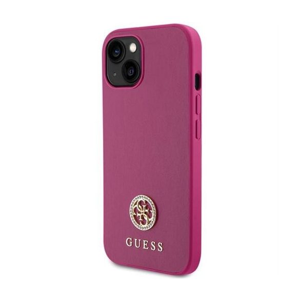 Guess GUHCP15SPS4DGPP Strass Metal Logo tok iPhone 13 / 14 / 15 - rózsaszín