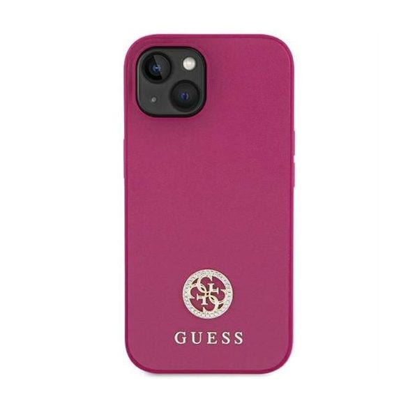 Guess GUHCP15SPS4DGPP Strass Metal Logo tok iPhone 13 / 14 / 15 - rózsaszín