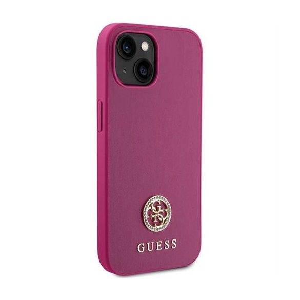 Guess GUHCP15SPS4DGPP Strass Metal Logo tok iPhone 13 / 14 / 15 - rózsaszín