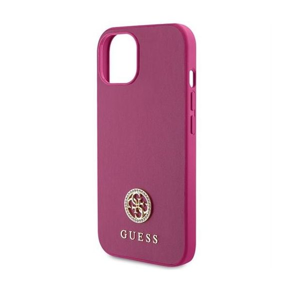 Guess GUHCP15SPS4DGPP Strass Metal Logo tok iPhone 13 / 14 / 15 - rózsaszín