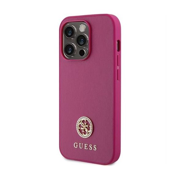 Guess GUHCP15LPS4DGPP Strass Metal Logo tok iPhone 15 Pro - rózsaszín