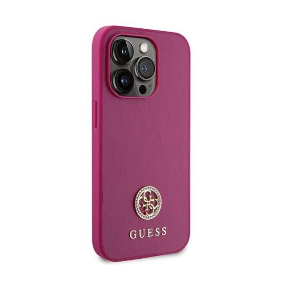 Guess GUHCP15LPS4DGPP Strass Metal Logo tok iPhone 15 Pro - rózsaszín