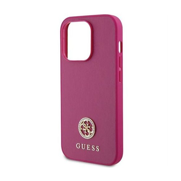 Guess GUHCP15LPS4DGPP Strass Metal Logo tok iPhone 15 Pro - rózsaszín